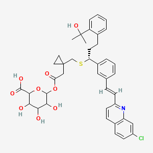 molecular formula C41H44ClNO9S B12334860 beta-D-Glucopyranuronic acid, 1-[1-[[[(1R)-1-[3-[(1E)-2-(7-chloro-2-quinolinyl)ethenyl]phenyl]-3-[2-(1-hydroxy-1-methylethyl)phenyl]propyl]thio]methyl]cyclopropaneacetate] 