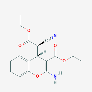 ethyl (4S)-2-amino-4-[(1R)-1-cyano-2-ethoxy-2-oxoethyl]-4H-chromene-3-carboxylate