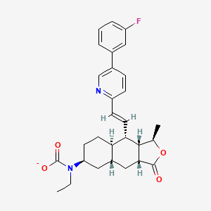 N-[(1R,3aR,4aR,6S,8aR,9S,9aS)-9-[(E)-2-[5-(3-fluorophenyl)pyridin-2-yl]ethenyl]-1-methyl-3-oxo-3a,4,4a,5,6,7,8,8a,9,9a-decahydro-1H-benzo[f][2]benzofuran-6-yl]-N-ethylcarbamate