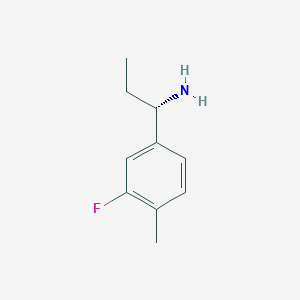 molecular formula C10H14FN B12334933 (S)-1-(3-fluoro-4-methylphenyl)propan-1-amine 