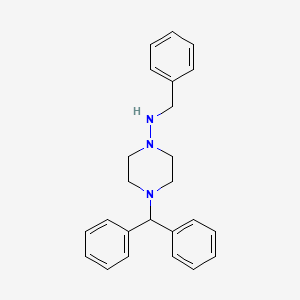 molecular formula C24H27N3 B12334972 4-Benzhydryl-N-benzylpiperazin-1-amine 