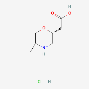 2-morpholineacetic acid, 5,5-dimethyl-, hydrochloride, (2R)-