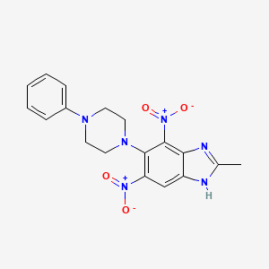 2-Methyl-4,6-dinitro-5-(4-phenylpiperazin-1-yl)-1h-benzimidazole