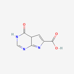 molecular formula C7H5N3O3 B12335040 4-Oxo-3,4a-dihydropyrrolo[2,3-d]pyrimidine-6-carboxylic acid 