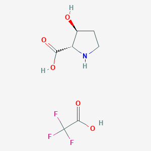 molecular formula C7H10F3NO5 B12335045 (2s,3s)-3-Hydroxypyrrolidine-2-carboxylic acid; trifluoroacetic acid 