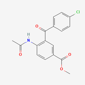 molecular formula C17H14ClNO4 B12335110 Methyl 4-acetamido-3-(4-chlorobenzoyl)benzoate 