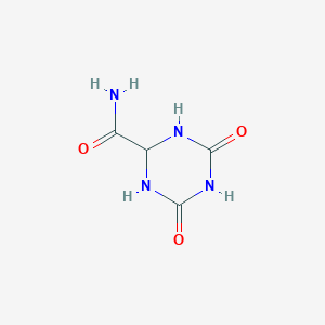 molecular formula C4H6N4O3 B12335134 4,6-Dioxo-1,3,5-triazinane-2-carboxamide 