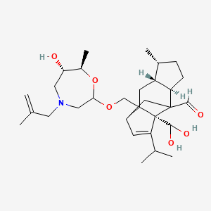 1,4-Methano-s-indacene-4(1H)-carboxaldehyde, 3a-(dihydroxymethyl)-8a-[[[(2R,6S,7R)-hexahydro-6-hydroxy-7-methyl-4-(2-methyl-2-propenyl)-1,4-oxazepin-2-yl]oxy]methyl]-3a,4a,5,6,7,7a,8,8a-octahydro-7-methyl-3-(1-methylethyl)-, (3aR,4aR,7R,7aR)-