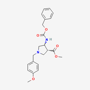 (3R,4R)-Methyl 4-(((benzyloxy)carbonyl)amino)-1-(4-methoxybenzyl)pyrrolidine-3-carboxylate