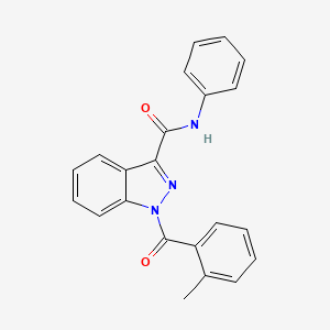 molecular formula C22H17N3O2 B12335218 1-(2-Methylbenzoyl)-N-phenyl-1H-indazole-3-carboxamide 