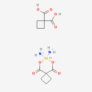 molecular formula C12H18N2O8Pt B12335222 Azanide;cyclobutane-1,1-dicarboxylate;cyclobutane-1,1-dicarboxylic acid;platinum(4+) 