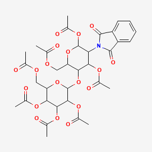 molecular formula C34H39NO19 B12335237 [4,6-Diacetyloxy-5-(1,3-dioxoisoindol-2-yl)-3-[3,4,5-triacetyloxy-6-(acetyloxymethyl)oxan-2-yl]oxyoxan-2-yl]methyl acetate 