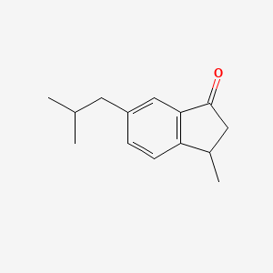 molecular formula C14H18O B12335263 6-Isobutyl-3-methyl-2,3-dihydro-1H-inden-1-one 