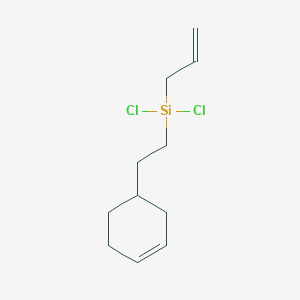 molecular formula C11H18Cl2Si B12335274 Cyclohexene, 4-[2-(dichloro-2-propen-1-ylsilyl)ethyl]- 