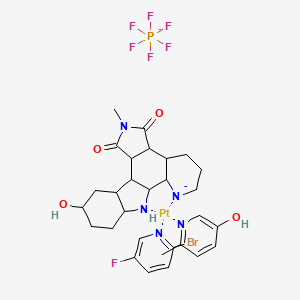 molecular formula C29H36BrF7N5O4PPt-2 B12335279 (SP-4-2)-Platinum(1+), (2-bromo-5-fluoropyridine-kappaN)(9-hydroxy-6-methylpyrido[2,3-a]pyrrolo[3,4-c]carbazole-5,7(1H,6H)-dionato-kappaN1,kappaN12)(6-methyl-3-pyridinol-kappaN1)-, hexafluorophosphate(1-) 