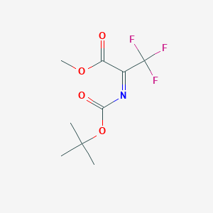 molecular formula C9H12F3NO4 B12335295 Methyl 2-((tert-butoxycarbonyl)imino)-3,3,3-trifluoropropanoate 