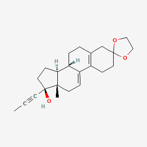 molecular formula C23H30O3 B12335362 Estra-5(10),9(11)-dien-3-one, 17-hydroxy-17-(1-propyn-1-yl)-, cyclic 1,2-ethanediyl acetal, (17beta)- CAS No. 84371-69-7