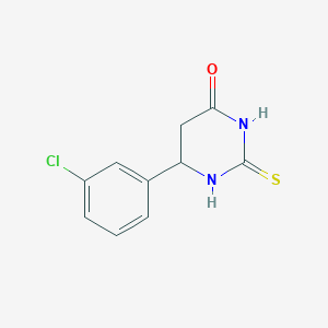 molecular formula C10H9ClN2OS B12335364 6-(3-Chlorophenyl)-2-sulfanylidene-1,3-diazinan-4-one 