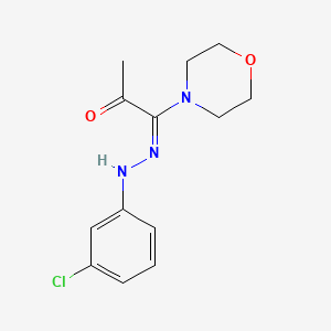 molecular formula C13H16ClN3O2 B1233538 (1E)-1-[(3-chlorophenyl)hydrazinylidene]-1-morpholin-4-ylpropan-2-one 