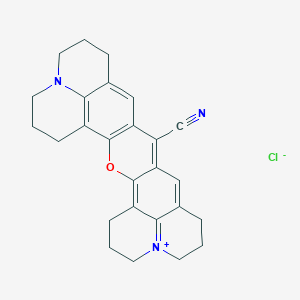 molecular formula C26H26ClN3O B12335388 3-Oxa-23-aza-9-azoniaheptacyclo[17.7.1.15,9.02,17.04,15.023,27.013,28]octacosa-1(27),2(17),4,9(28),13,15,18-heptaene-16-carbonitrile;chloride 