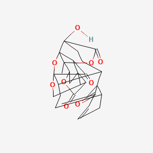 molecular formula C28H30O9 B1233539 (1R,2S,8S,9R,17R,18S,21S,24R,26S,27S)-5-hydroxy-2,9,26-trimethyl-3,19,23,28-tetraoxaoctacyclo[16.9.1.118,27.01,5.02,24.08,17.09,14.021,26]nonacosa-11,14-diene-4,10,22,29-tetrone 