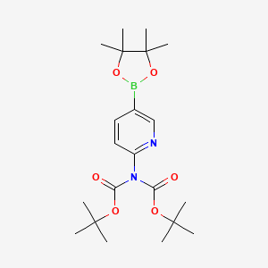 molecular formula C21H33BN2O6 B12335408 tert-ButylN-tert-butoxycarbonyl-N-[5-(4,4,5,5-tetramethyl-1,3,2-dioxaborolan-2-yl)-2-pyridyl]carbamate 