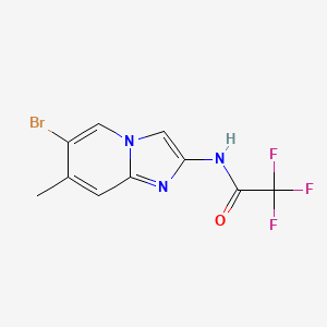 molecular formula C10H7BrF3N3O B12335416 N-(6-Bromo-7-methylimidazo[1,2-a]pyridin-2-yl)-2,2,2-trifluoroacetamide CAS No. 2006278-09-5