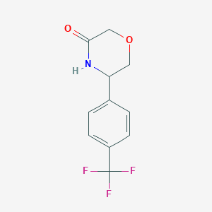 molecular formula C11H10F3NO2 B12335431 5-[4-(Trifluoromethyl)phenyl]morpholin-3-one 