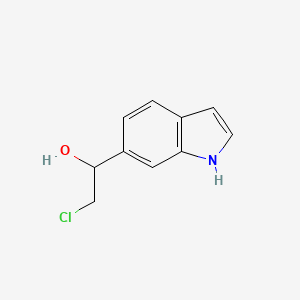 molecular formula C10H10ClNO B12335455 1H-Indole-6-methanol, alpha-(chloromethyl)- 