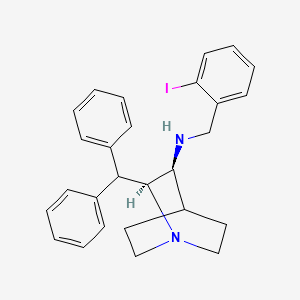 molecular formula C27H29IN2 B1233546 (2S,3S)-2-benzhydryl-N-[(2-iodophenyl)methyl]-1-azabicyclo[2.2.2]octan-3-amine 