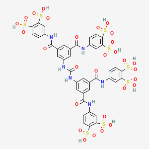 molecular formula C41H32N6O29S8 B1233548 4-[[[3-[[[3,5-双[(3,4-二磺苯胺)-氧甲基]苯胺]-氧甲基]氨基]-5-[(3,4-二磺苯胺)-氧甲基]苯基]-氧甲基]氨基]苯-1,2-二磺酸 