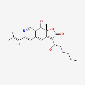 Furo[3,2-g]isoquinoline-2,9(7H,9aH)-dione, 9a-methyl-3-(1-oxohexyl)-6-(1E)-1-propen-1-yl-, (9aR)-