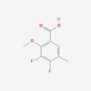 molecular formula C9H8F2O3 B12335562 3,4-Difluoro-2-methoxy-5-methylbenzoic acid 