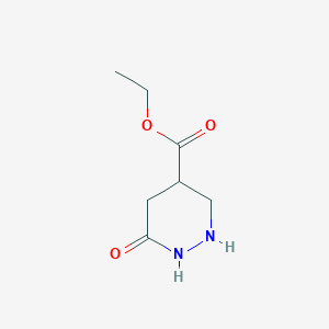 molecular formula C7H12N2O3 B12335618 Ethyl 6-oxo-1,2-diazinane-4-carboxylate 