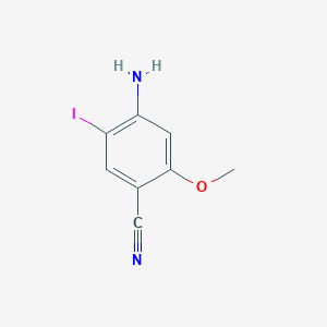 molecular formula C8H7IN2O B12335634 4-Amino-5-iodo-2-methoxybenzonitrile CAS No. 380241-63-4