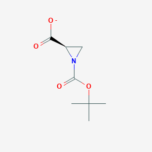 molecular formula C8H12NO4- B12335650 (2R)-1-[(2-methylpropan-2-yl)oxycarbonyl]aziridine-2-carboxylate 