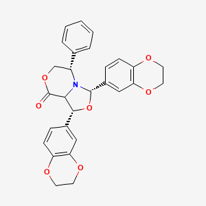 1,3-Bis-(2,3-dihydro-benzo[1,4]dioxin-6-yl)-5-phenyl-tetrahydro-oxazolo[4,3-c][1,4]oxazin-8-one