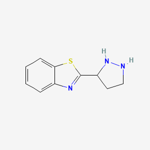 molecular formula C10H11N3S B12335713 2-Pyrazolidin-3-yl-1,3-benzothiazole 