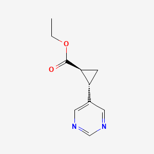 (1RS,2RS)-2-Pyrimidin-5-YL-cyclopropanecarboxylic acid ethyl ester