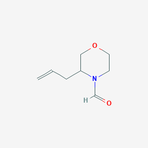 molecular formula C8H13NO2 B12335738 4-Morpholinecarboxaldehyde, 3-(2-propenyl)-(9CI) CAS No. 813433-69-1