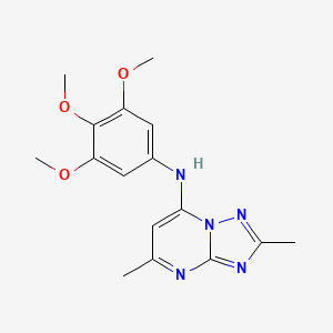 molecular formula C16H19N5O3 B1233574 2,5-二甲基-N-(3,4,5-三甲氧基苯基)-[1,2,4]三唑并[1,5-a]嘧啶-7-胺 