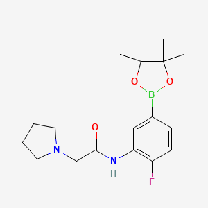 N-(2-fluoro-5-(4,4,5,5-tetramethyl-1,3,2-dioxaborolan-2-yl)phenyl)-2-(pyrrolidin-1-yl)acetamide