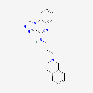 molecular formula C21H22N6 B1233576 N-[3-(3,4-dihydro-1H-isoquinolin-2-yl)propyl]-[1,2,4]triazolo[4,3-a]quinoxalin-4-amine 