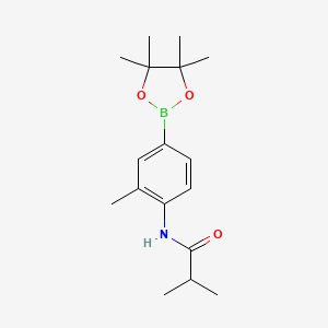 molecular formula C17H26BNO3 B12335845 Propanamide, 2-methyl-N-[2-methyl-4-(4,4,5,5-tetramethyl-1,3,2-dioxaborolan-2-yl)phenyl]- 