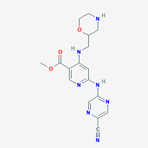 Methyl 6-((5-cyanopyrazin-2-yl)amino)-4-((morpholin-2-ylmethyl)amino)nicotinate