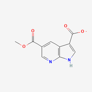 molecular formula C10H7N2O4- B12335886 1H-Pyrrolo[2,3-b]pyridine-3,5-dicarboxylic acid, 5-methyl ester 