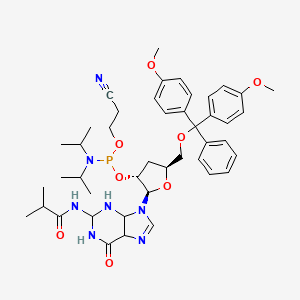 Guanosine, 5'-O-[bis(4-methoxyphenyl)phenylmethyl]-3'-deoxy-N-(2-methyl-1-oxopropyl)-, 2'-[2-cyanoethyl bis(1-methylethyl)phosphoramidite]