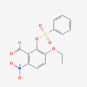 Benzaldehyde, 3-ethoxy-6-nitro-2-[(phenylsulfonyl)oxy]-