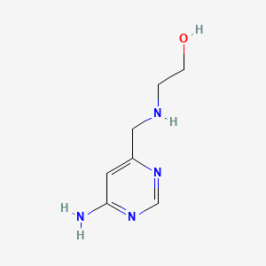 molecular formula C7H12N4O B12335985 2-[(6-amino-4-pyrimidinyl)methylamino]Ethanol 