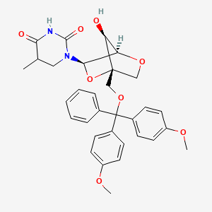 molecular formula C32H34N2O8 B12335994 1-[(1R,3R,4R,7S)-1-[[bis(4-methoxyphenyl)-phenylmethoxy]methyl]-7-hydroxy-2,5-dioxabicyclo[2.2.1]heptan-3-yl]-5-methyl-1,3-diazinane-2,4-dione 